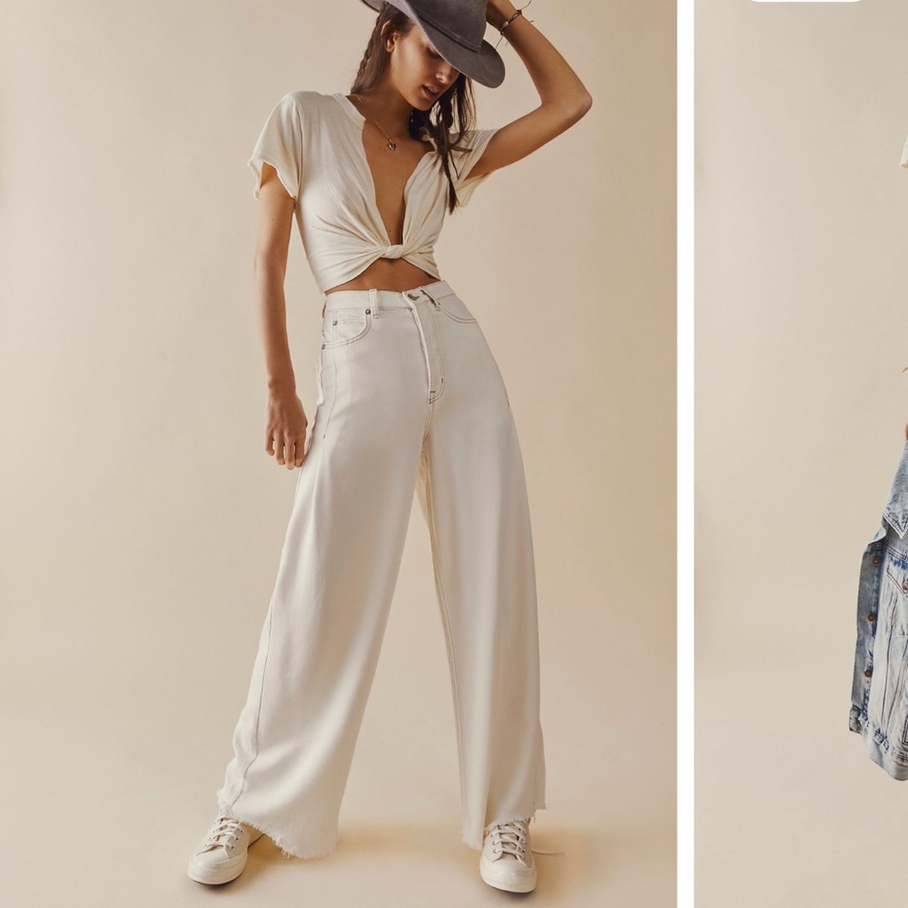 Free People We The Free Old West Slouchy Jeans           Color: white Size: 30